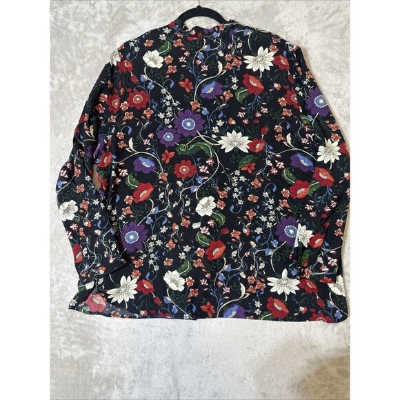 Women’s Chico’s Blouse Sheer Floral Print Multicolored Plus Size 3 16/18 - Picture 13 of 16